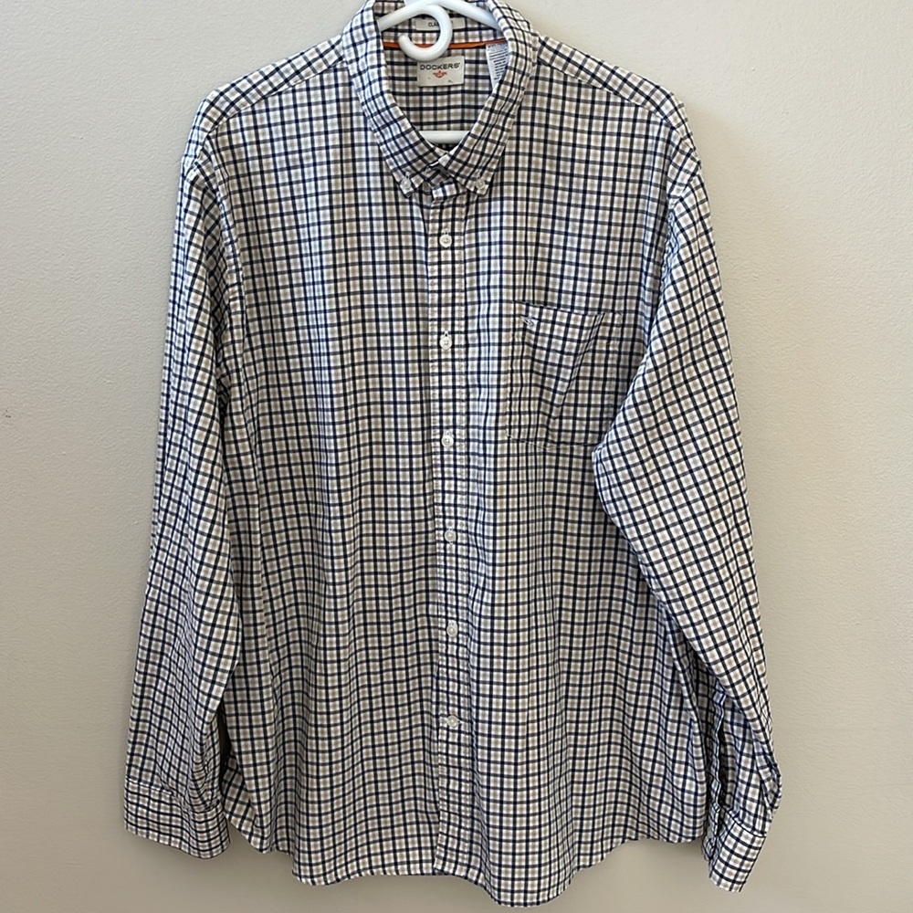 Dockers Classic Fit Cotton Button-Down Shirt, Sz XXL
